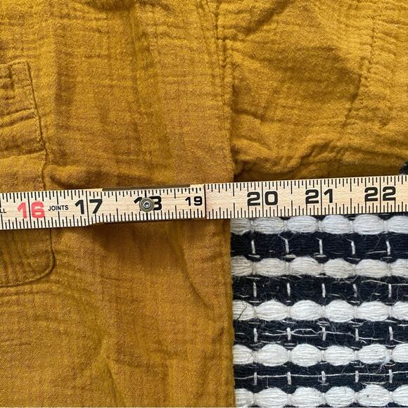 🌿Madewell Womens Button Brown Mustard Cotton Two Piece Shorts Outfit S - Picture 9 of 12